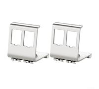 Soporte de metal para módulo de red, 2 unidades, plateado, compatible con rieles deslizantes para RJ45, diseño compacto para una gestión eficiente de cables e instalación segura y estable en red de