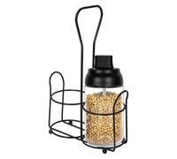 Soporte de metal para molinillo de pimienta eléctrico, soporte para molinillo de pimienta con asa, almacenamiento de acero, organizador de mesa de comedor apto para lavavajillas para amigos y adultos