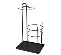 Soporte de metal para paraguas, ahorro de espacio, para uso en interiores y exteriores, diseño negro Slish (33 x 12 x 41 cm)