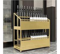 Soporte de metal para paraguas comercial, para oficina, escuela, hotel, entrada, para 40-75 paraguas, elegante acabado dorado, dimensiones: 48 x 28 cm