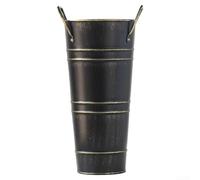 Soporte de metal para paraguas de entrada, diseño redondo, organizador interior para paraguas y bastones, solución de almacenamiento compacta para hogares y oficinas (negro)