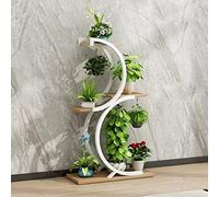 Soporte de metal para plantas de 4 niveles, estante de flores de hierro forjado para balcón y uso al aire libre, elegante escalera de flores y decoración del hogar, ideal para alféizares de ventanas y