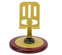 Soporte de Metal para Teléfono con Base de Madera, Soporte Ajustable y Plegable para Teléfono Móvil para Uso de Escritorio y Viajes, Rotación de 360 Grados, Hogar u Oficina