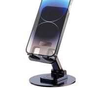Soporte de metal para teléfono - Soporte giratorio estable de 360°, portátil, plegable, tablet, smartphone, base de escritorio ligera, base antideslizante ajustable de larga duración para estaciones