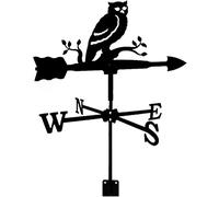 Soporte de metal para veleta de viento para techo, estilo retro, de acero inoxidable, indicador de dirección del viento para decoración de jardín y patio (A)