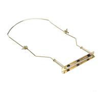 Soporte de metal resistente para armónica de cuello, ajustable para adaptarse cómodamente a armónicas diatónicas de 10 agujeros (dorado)