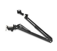 Soporte de micrófono, diseño de resorte doble 180 ° de ajuste voladizo de metal micrófono brazo soporte para el hogar para el soporte de micrófono