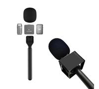 Soporte de micrófono DJI Mic 3/Mini/2/Rode Wireless GO II/Insta360 X5 Air Handle Rig Wireless Entrevista Lavalier Adaptador Mango de micrófono de mano para Osmo Pocket 3/Hollyland Lark/Synco