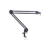 Soporte de micrófono giratorio de 360 grados con abrazadera en C, accesorio de escritorio, brazo de metal fácil de ajustar para uso profesional