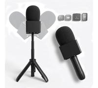 Soporte de micrófono para DJI Mic Mini2/Mini/3/2 RODE, trípode de escritorio y adaptador de entrevista de mano, mango telescópico de mesa 2 en 1 con bandera de micrófono para Vlog Podcast