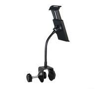 Soporte de micrófono para tablet y dispositivos de teléfono, ajustable y giratorio 360 grados, se adapta a diámetros de tubo dentro de 3 5 cm para un posicionamiento seguro del dispositivo (abrazadera