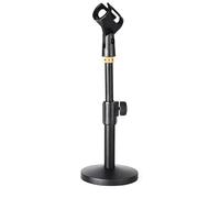 Soporte de micrófono Pies Pedestal Elevación escritorio ajustable Micrófono Marco fijación para Actuación Canto(Black)