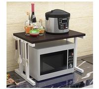 Soporte de microondas de 2 niveles para estante de impresora de encimera de cocina, solución de almacenamiento versátil que ahorra espacio, altura ajustable, diseño resistente, ajuste universal