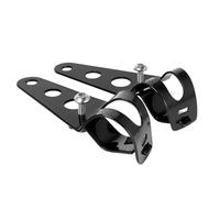 Soporte de modificación del soporte del faro de la motocicleta Caballete Amortiguador delantero Material: Pieza de hierro Soporte para seña de giro para(Black 28mm-34mm)