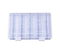 Soporte de monedas - 4.02x1.42x6.57 pulgadas Caja de token de 27 mm para almacenamiento, proteger el organizador de la junta con compartimentos duraderos, una vitrina clara para sala de estar, dormito