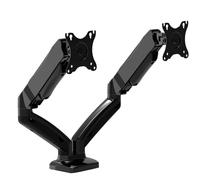 Soporte de monitor de doble brazo 2 soporte de computadora de escritorio soporte elevador de pantalla de alta resistencia W base móvil abrazadera C For13-
