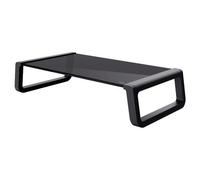 Trust Monta Soporte Monitor Escritorio 41 x 22 x 10 cm, Elevador Monitor de Cristal Templado, Alzador Pantalla, Organizador de Mesa para Ordenador Portátil, Computadora, Mac, PC - Negro