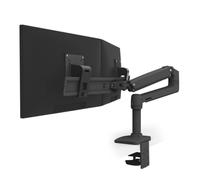 Soporte de monitor Ergotron LX Series 45-489-224 dual, atornillado, 10kg, ajuste de altura, negro