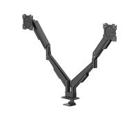 Soporte de Monitor para 2 monitores, con Muelle de Gas, Totalmente movible, 17" - 35", Color Negro