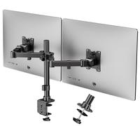 Soporte de Monitor para 2 monitores para Pantalla Plana y Curvada de 17 a 35 Pulgadas, inclinación, Giratorio y rotación, 20 kg por Brazo, VESA 75 x 75/100 x 100