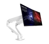 Soporte de monitor para PC, para 2 monitores de hasta 30 pulgadas, brazos de doble monitor con resorte de gas con altura ajustable/inclinación/giro/rotación