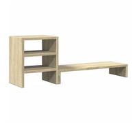 vidaXL Soporte Monitor con Organizador Escritorio Madera Roble Sonoma, Soporte de Monitor Doble, Soporte de Monitor para Escritorio, Elevador de Soporte de Monitor