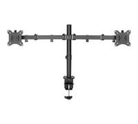 Soporte de monitor universal doble con fijación a presión negro, Abrazadera, 8 kg, 38,1 cm (15"), 81,3 cm (32"), 100 x 100 mm, Negro