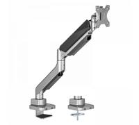 Soporte de monitor V7 DM1HDS 15 kg hasta 49" con resorte de gas, altura ajustable, negro y plata