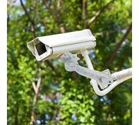 Soporte de montaje al aire libre para cámaras IP CCTV compatible con esquinas de pared y postes verticales con soportes de aro seguros (con aro de 20 cm)