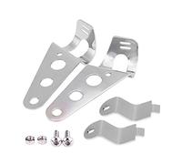 Soporte de montaje de faro, 2 piezas 28 mm-34 mm Soporte de montaje de faro de motocicleta Abrazaderas de lámpara de cabeza Soporte de horquilla para motocicleta universal(Plata)