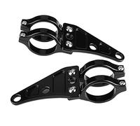 Soporte de Montaje de la Faros de la Motocicleta de 2 Piezas 38-41 mm 1.5-1.6 "Cuesta de Horquilla para Luces de halógeno LED CRISER CRISER Chopper Black Anodized Aluminium