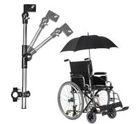 Soporte de montaje de paraguas ajustable de 360°, soporte de montaje de paraguas de bicicleta al aire libre de doble dirección, soporte de paraguas universal para movilidad, (Negro)