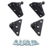 Soporte de montaje de puntal de gas, accesorio de perno de bola de 10 mm, soportes planos de acero tipo L y soportes planos para soportes de elevación, accesorios de resorte, negro, kit de 4 piezas