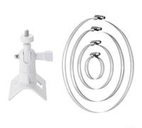 Soporte de montaje en poste para exteriores, 1 paquete, abrazadera ajustable para postes cilíndricos, rotación de 360° e inclinación de 180°, metal galvanizado resistente al óxido (blanco)