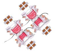 Soporte de montaje en trilho para 42 relés Shelly de Printtastisch - Plus 1, 1PM, 2PM, Mini, Gen3, Gen4, i4 DC, Regulador, RGBW2, Wave, EM, AddOn, DALI, persiana - WAGO 221, PETG, 4 unidades +