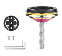 Soporte de montaje para auriculares de bicicleta para Garmin, aleación de aluminio y soporte de vástago de bicicleta de nailon, ángulo ajustable, soporte ligero para GPS, negro (D)