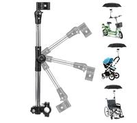 Soporte de montaje para paraguas, ajustable a 180°, soporte elástico para bicicleta, carrito de bebé, silla de ruedas, andador, cochecito, silla