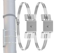 Soporte de montaje para polos, 2 piezas, soporte de banda de señalización de carretera, hardware de metal ajustable para cámaras, buzón de correo solar, calentador de agua