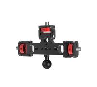 Soporte de montaje triple ajustable de 1/4 pulgadas para cámara de acción, trípode de teléfono, soporte de transmisión en vivo, arreglo de smartphone, adaptador de montaje de triple cámara