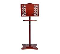 Soporte De Música De Bambú Altura Ajustable 39,4-51,2 Pulgadas Con Estante, Soporte De Partituras De Madera Roja, Para Guitarra, Ukelele, Violinistas