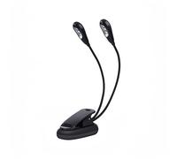 Soporte de Música de Luz LED, Mini Brazos Dobles Clip en Ligero Ajustable Lectura Luz 6 Beads / 8 Beads con Cable USB Lámpara para E-Reader Libro y Cabecero de Cama(6 Cuentas)