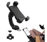 Soporte de navegación para silla de ruedas para teléfono móvil, soporte de teléfono móvil ajustable a 360 ° para la navegación de scooter de movilidad eléctrica, se adapta a iP13 14 15 16 17 Pro Max