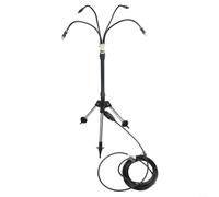 Soporte de nebulización de altura ajustable con cuatro tubos de pulverización flexibles para cobertura de enfriamiento de 360 grados en patios, piscinas, jardines