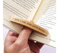 Soporte de página personalizado para el pulgar - JUST A Girl WHO Loves Books, soporte de madera personalizado para leer con una sola mano, regalo para profesores y amantes de los libros