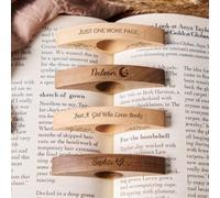 Soporte de página personalizado para el pulgar, marcador de nombre personalizable, anillo de madera para leer el pulgar, regalo hecho a mano para los amantes de los libros