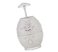 Soporte de Palpín de Aleación de Zinc de Metal Elegante - Dispensador de Prensa Manual de Patrón de Flores con Contenedor Interno de Grado Alimenticio, Diseño Plateado para Decoración del Hogar y la