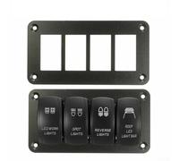 Soporte de panel de interruptor basculante de aleación de aluminio de 4 bandas para tablero, compatible con ARB/tamaño, 127 mm x 67 mm, negro, para marina, barco, RV, remolque,