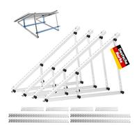 Soporte de panel solar reforzado de aluminio para balcones y tejados, 118 cm, ángulo de montaje 0-90°, kit de montaje para panel solar de 100 W-800 W