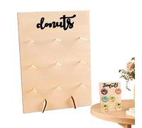 Soporte de pantalla para donut - Madera de 40 x 30 cm, 15,75 x 11,81 pulgadas | Đonuт Stand Doñut Wall Rack con 9 capacidades Peg, postre de boda, buffet Presentation | Sweet Treat Holder Party