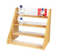 Soporte de pantalla para tarjetas para tarjetas comerciales | Postcard Displays Stand | 4 Tier Wooden Acrylic Rack for Home Workplaces Birthday Party Trade Show Retail Store Craft Fair